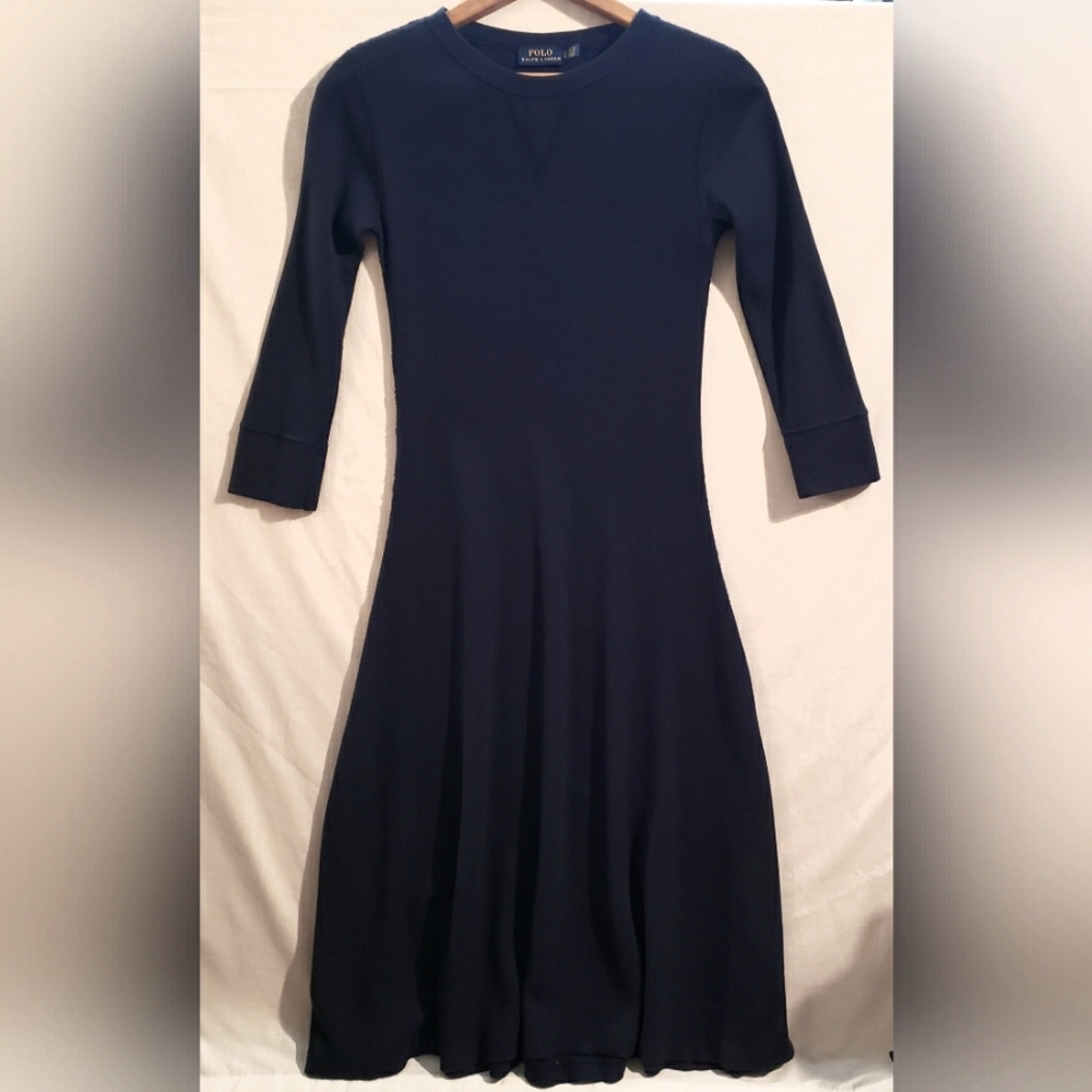 Polo Ralph Lauren Maxi Waffle Knit Thermal Dress XS TP